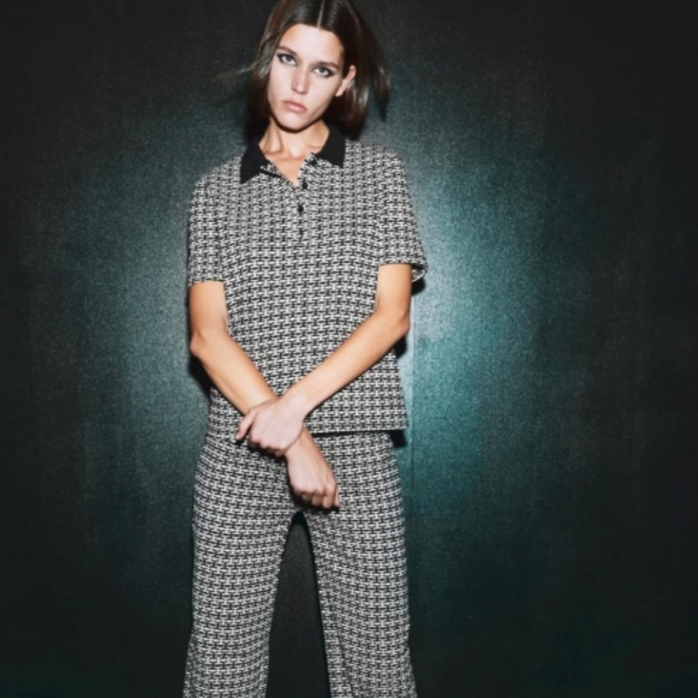 Zara Jacquard Polo and Pants Set